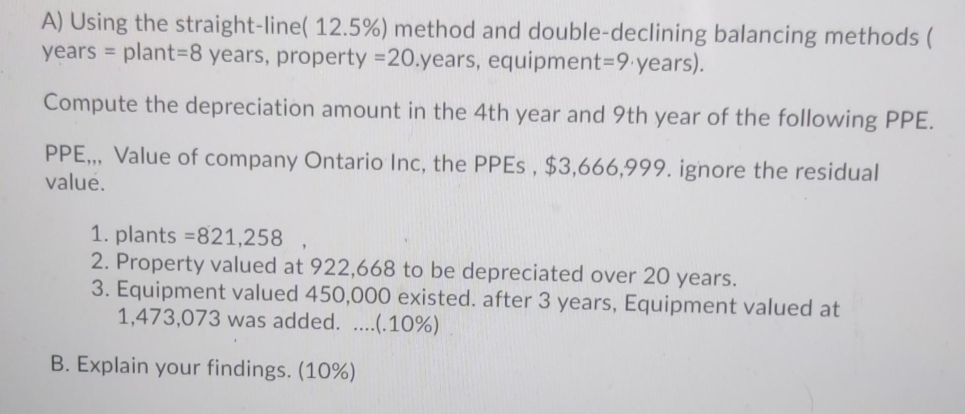 A) Using the straight-linel 12.5%) method and