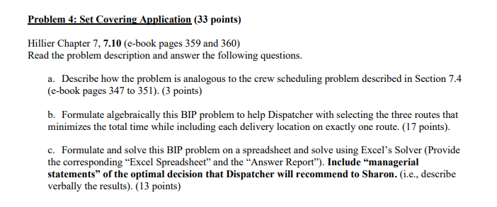 please solve only b and c. Problem 4: Set