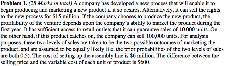(Only a,b,c,d) Problem 1. (28 Marks in total) A