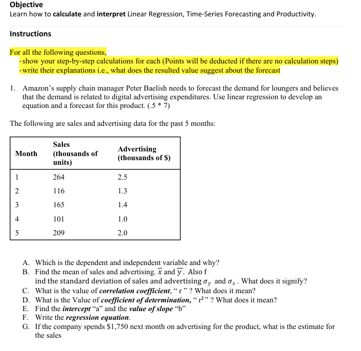 Objective Learn how to calculate and interpret