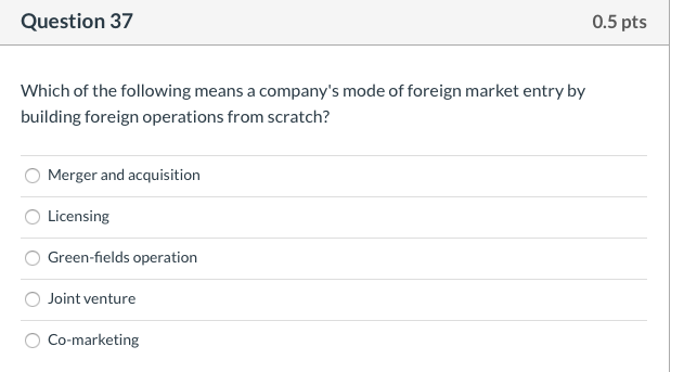 Please help me I will rate Question 37 0.5 pts