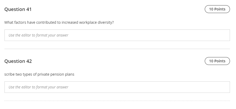 Question 41 10 Points What factors have