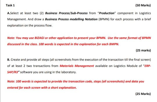 . Task 1 (50 Marks) A.Select at least two (2)