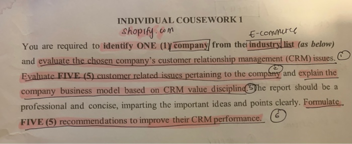 crm issues analysis : a. Evaluate company's