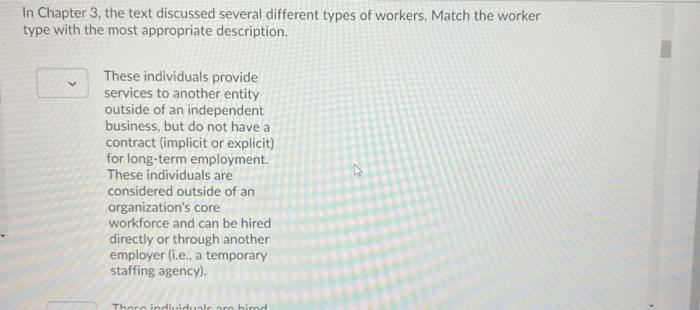 matching In Chapter 3, the text discussed several