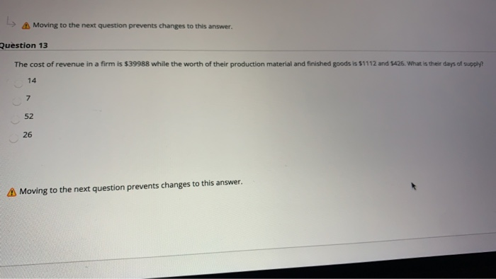 Moving to the next question prevents changes to