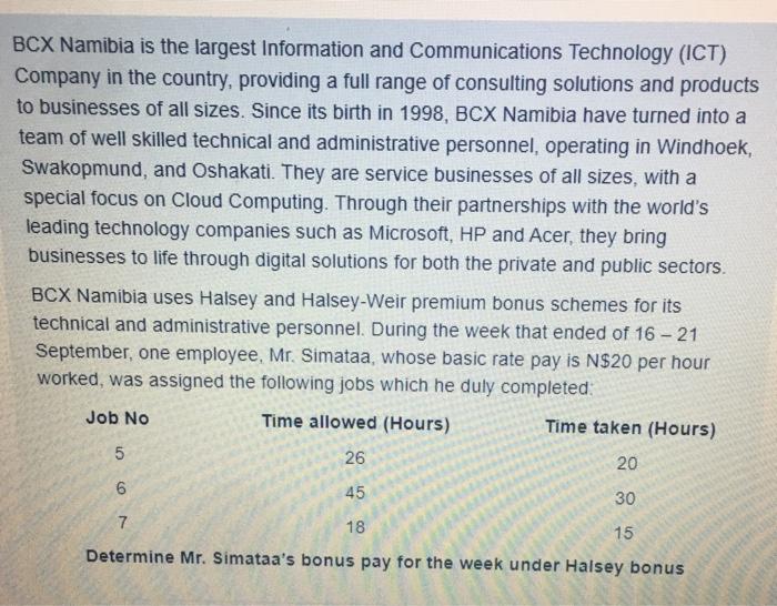 BCX Namibia is the largest Information and