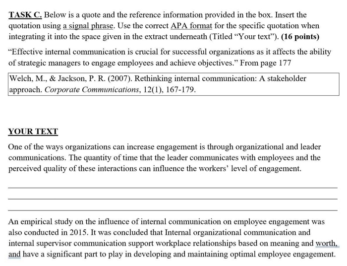 TASK C. Below is a quote and the reference