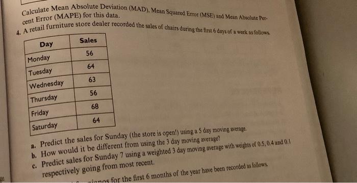 Calculate Mean Absolute Deviation (MAD), Mean