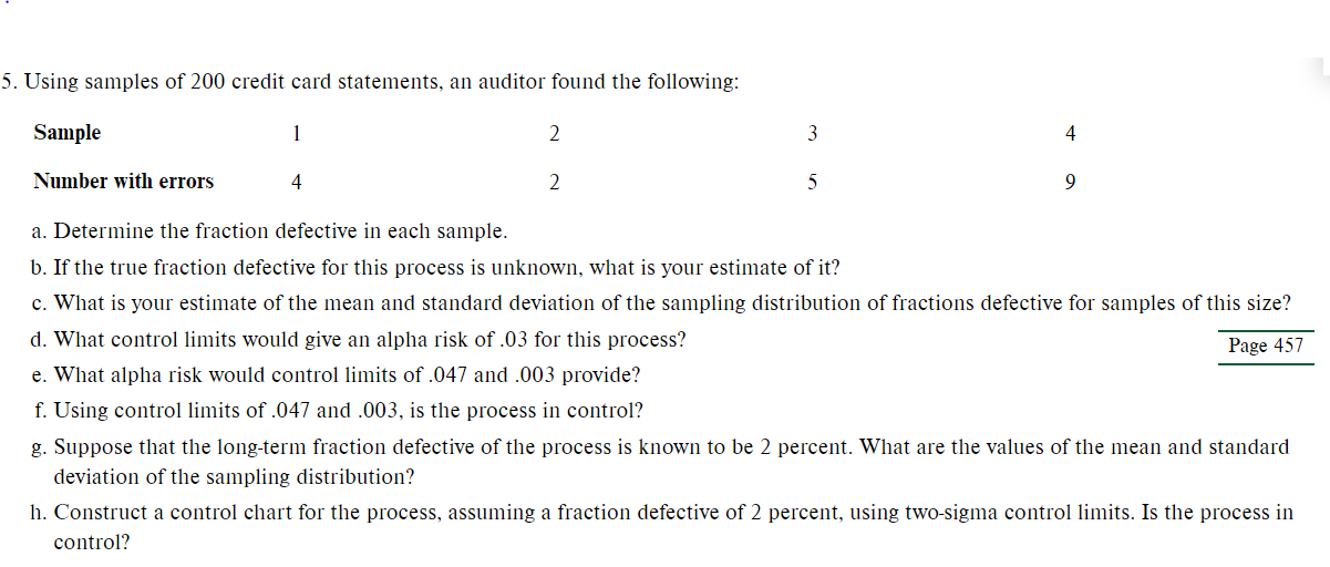 Please show work in excel 5. Using samples of 200