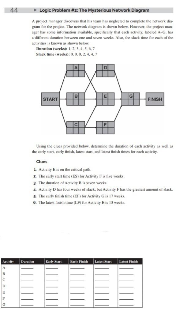 gu 44 Logic Problem #2: The Mysterious Network