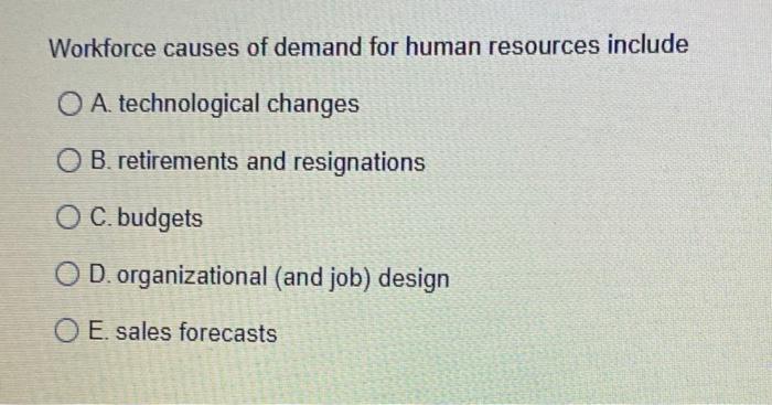Workforce causes of demand for human resources