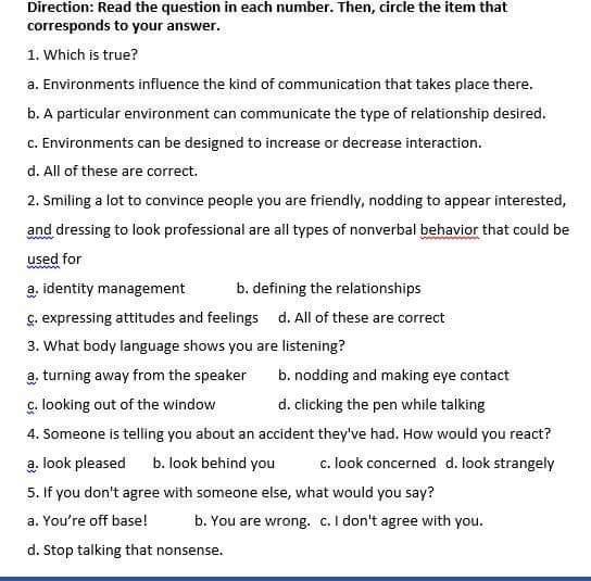 PS. Topic:Purposive Communication Direction: Read