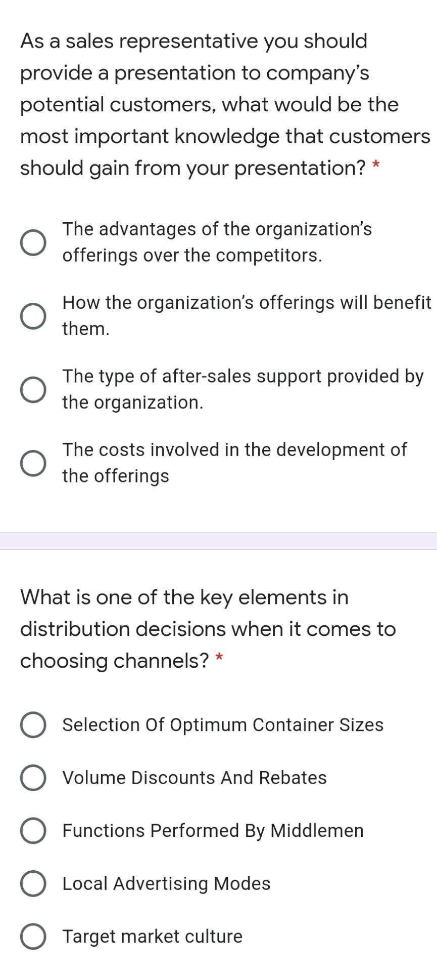 As a sales representative you should provide a