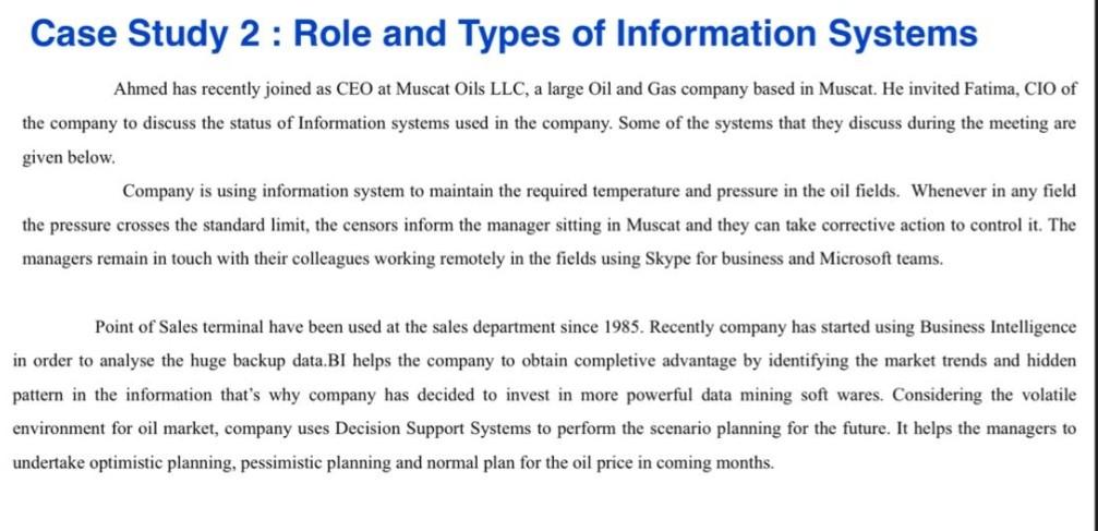 Questien : Demonstrate all roles on information