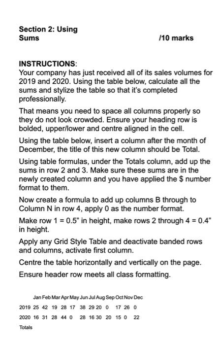 business administration Section 2: Using Sums 110