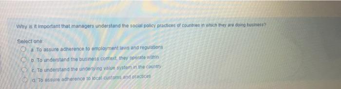 Why is it important that managers understand the