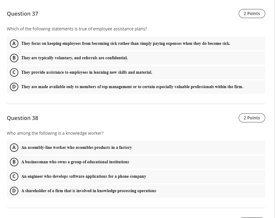 Question 35 2 Points Tessy, a senior accountant