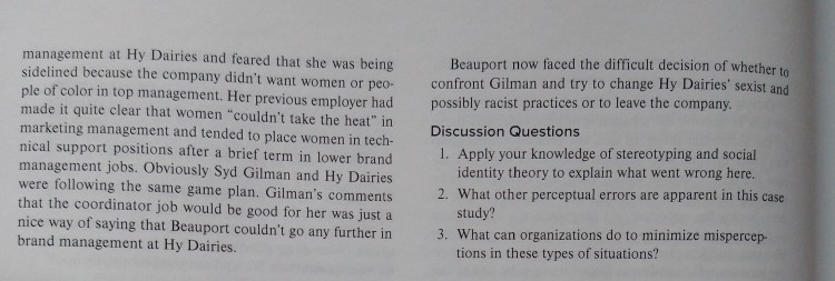 Discussion questions: 1. Apply your knowledge of