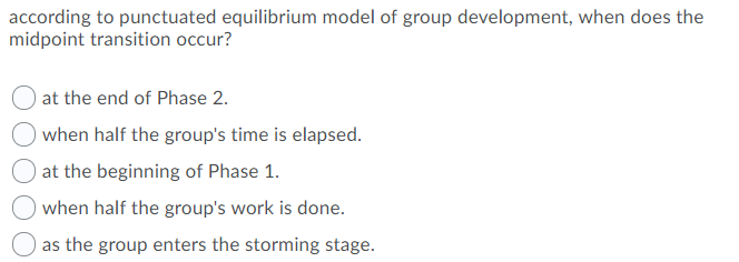 according to punctuated equilibrium model of
