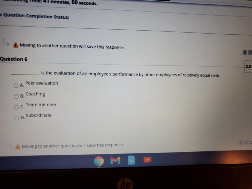 minutes, 00 seconds. Question Completion Status: