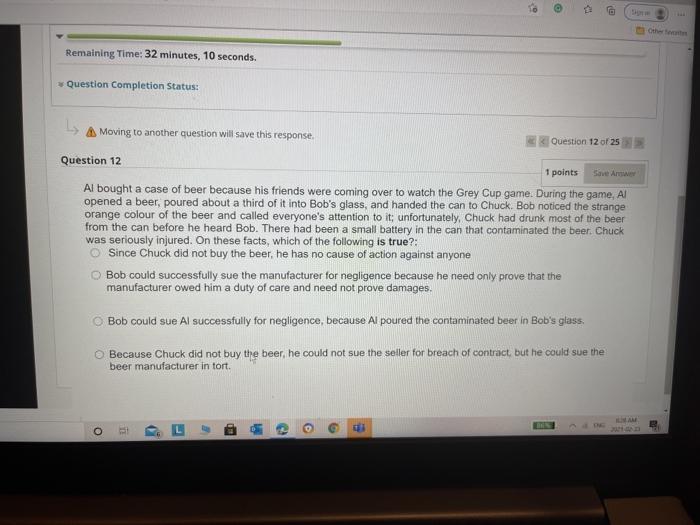 . Remaining Time: 32 minutes, 10 seconds.