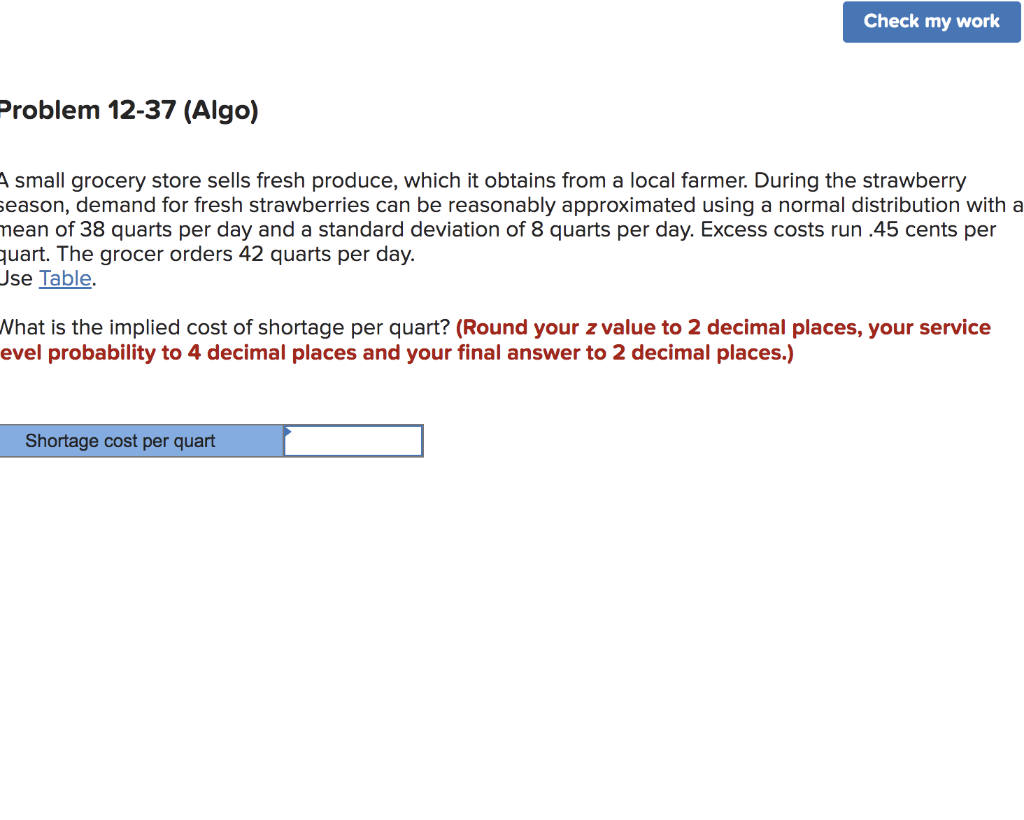 please answer asap Check my work Problem 12-37