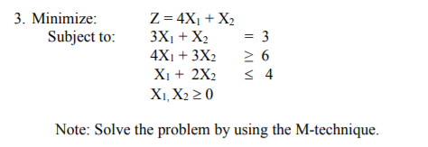 Please solve the following operational research