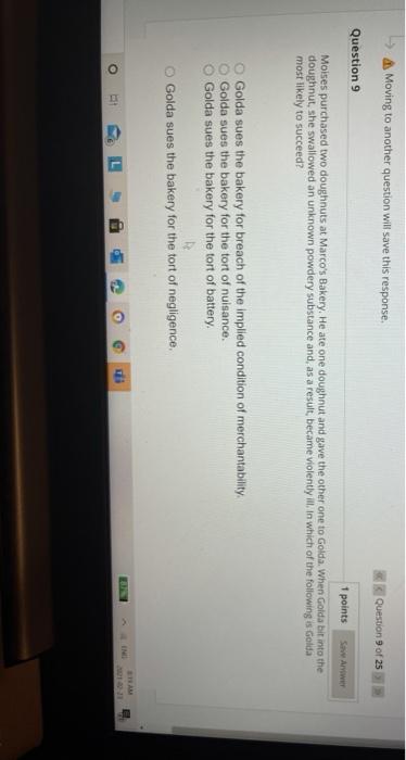 Moving to another question will save this