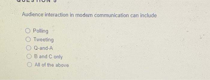 Audience interaction in modern communication can