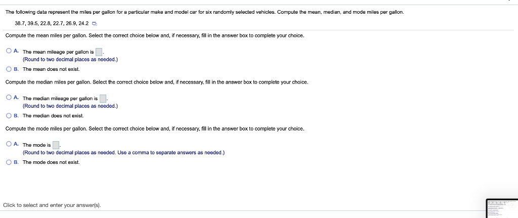 i MPG Data The accompanying data represent the