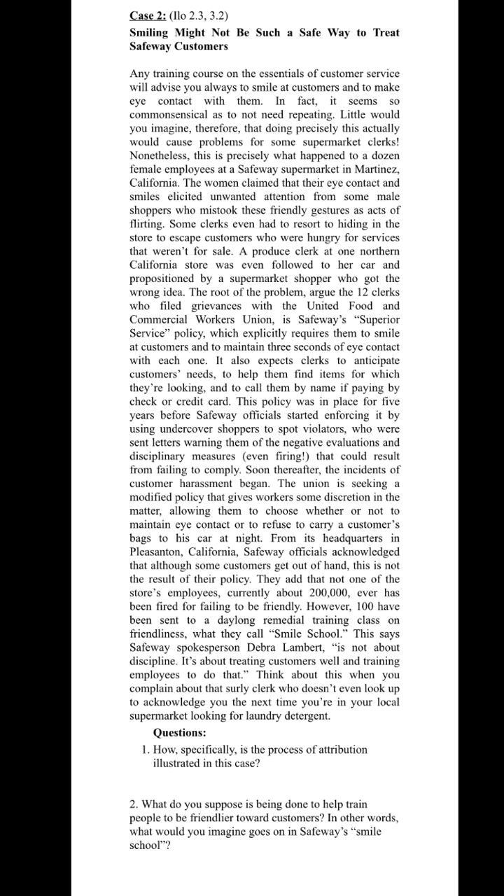 Case 2: (llo 2.3, 3.2) Smiling Might Not Be Such