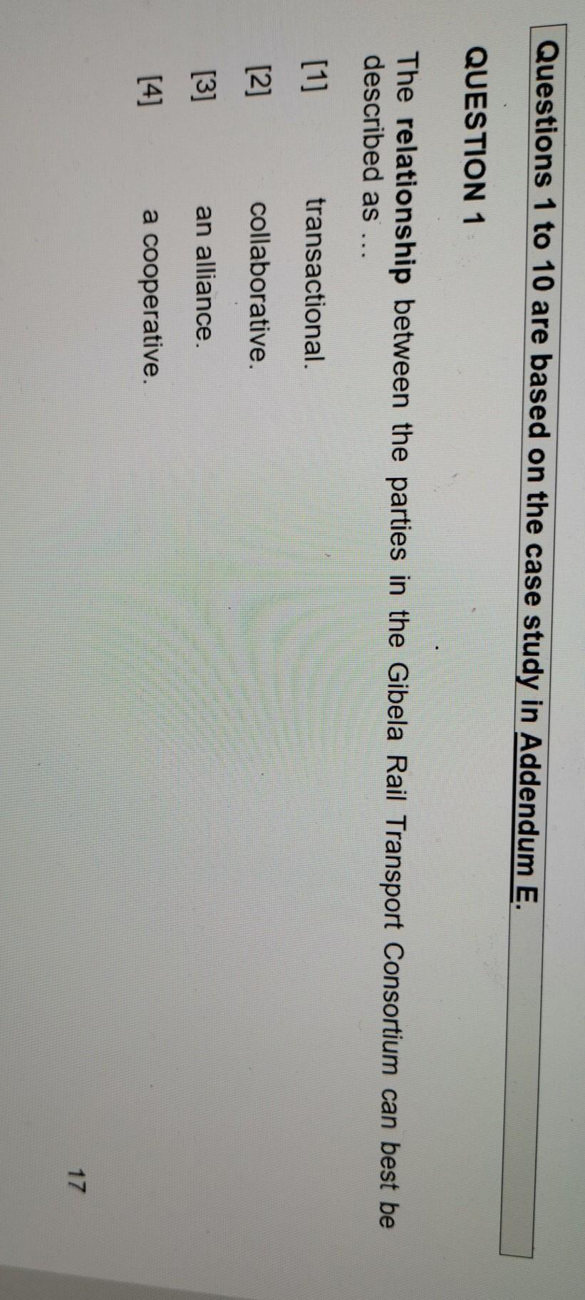 ADDENDUM E: CASE STUDY FOR ASSIGMENTS (SEMESTERS