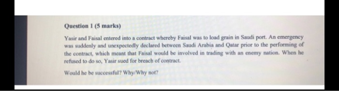 solve in IRAC method Question 1 (5 marks) Yasir