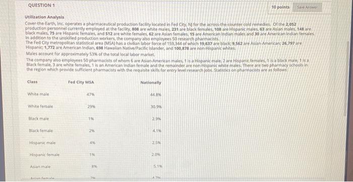 QUESTION 1 10 points Sa nowe Utilization Analysis