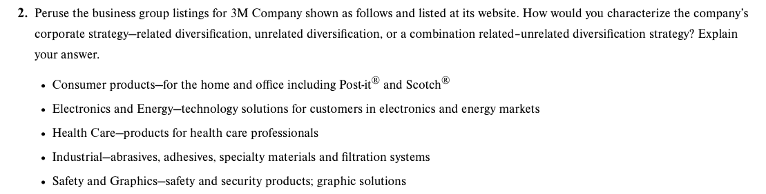 Peruse the business group listings for 3M company