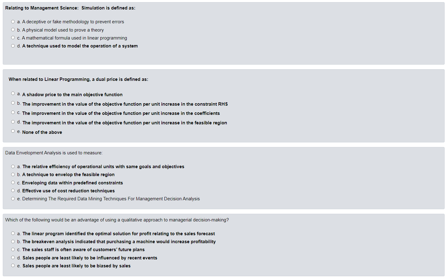 Relating to Management Science: Simulation is