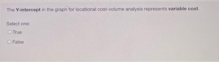 The Y-intercept in the graph for locational