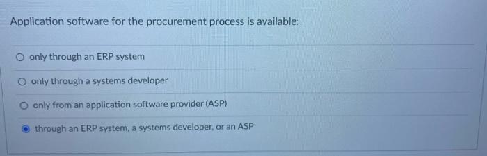 Application software for the procurement process