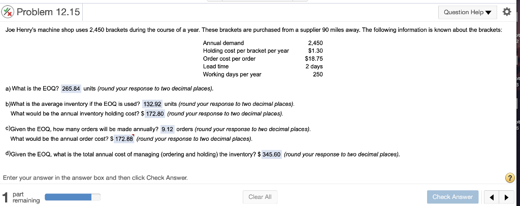 Hello, I need "E.)" answered, please. Thank you