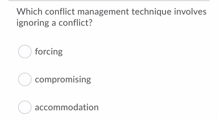 Which conflict management technique involves