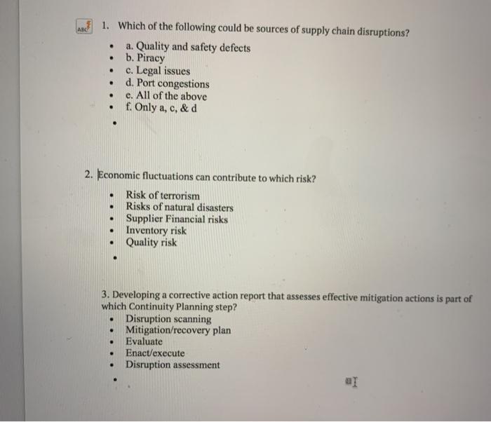 please answer all three questions multiple choice