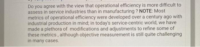Do you agree with the view that operational