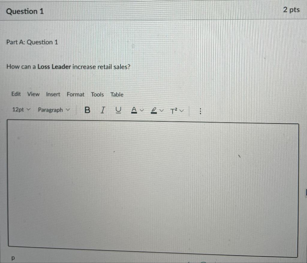 Question 1 Part A: Question 1 How can a Loss