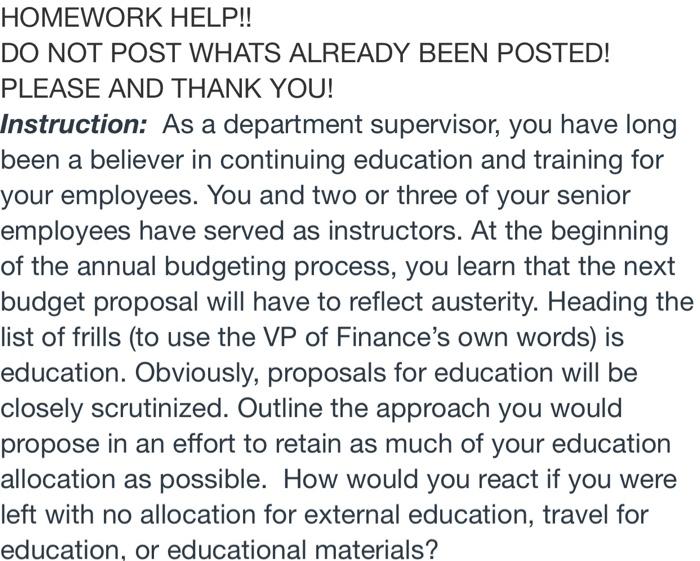 PLEASE DO NOT POST WHAT HAS BEEN POSTED ALREADY