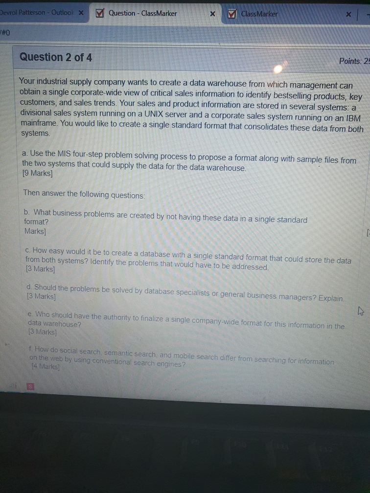 Devrol Patterson - Outlook X M Question -