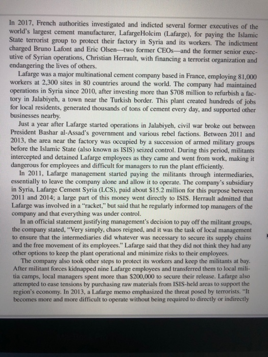 please read the case and answer the five