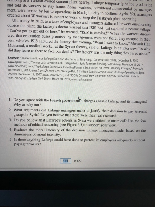 please read the case and answer the five