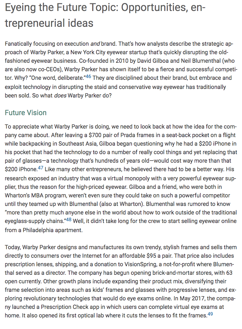 Chapter 7; Case 3 - Warby Parker HELP ME ANSWER