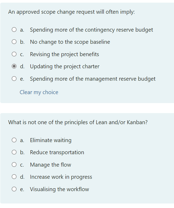 An approved scope change request will often